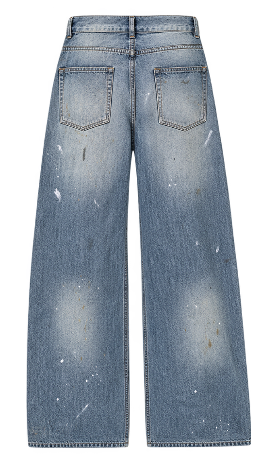 Baggy paint splatter jeans