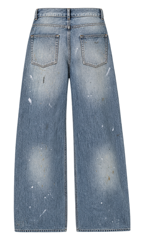 Baggy paint splatter jeans